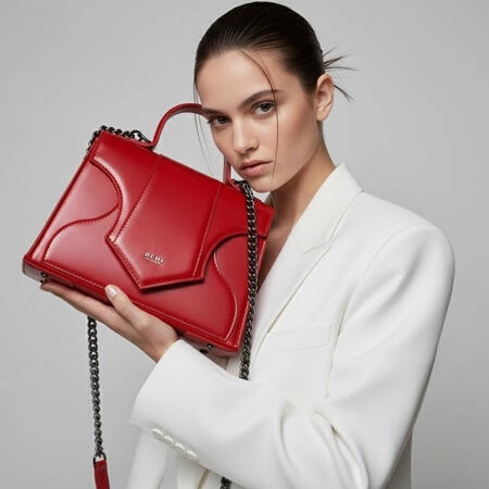 The Vesta This bag is a symphony of feminine power and masculine structure. Its body is inspired by the delicate curve of a woman’s waist, while its overall silhouette evokes the look of powerful, daring shoulders. This tension culminates in the flap, whic